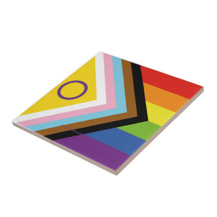 Carreau Drapeau de fierté intersexe de SlipperyJoe's fond