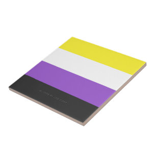 Carreau Drapeau de fierté non binaire de SlipperyJoe's jau