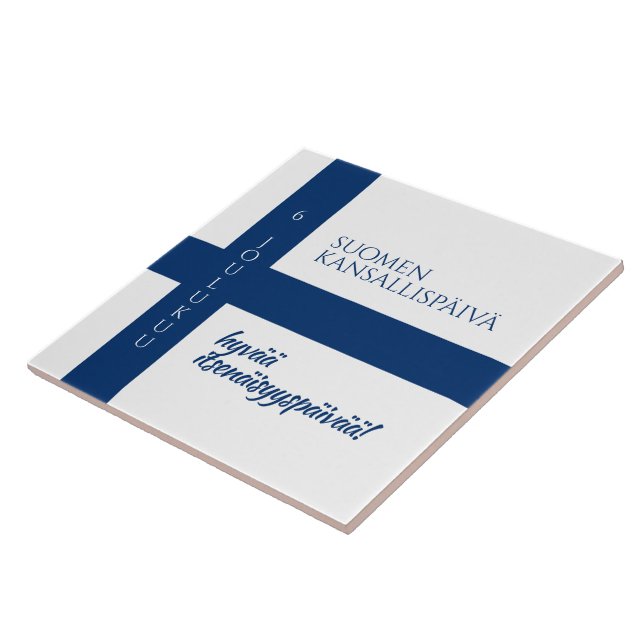 Carreau Drapeau de la fête nationale finlandaise (Côté)