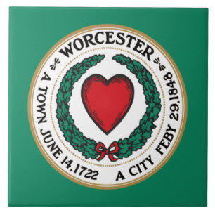 Carreau Drapeau de la ville de Worcester