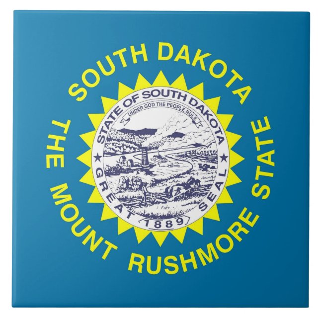 Carreau Drapeau de l'État du Dakota du Sud (Devant)