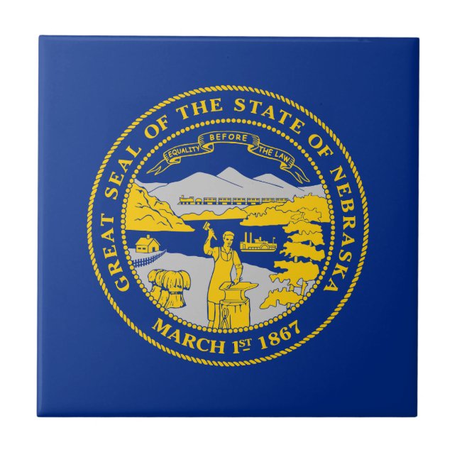 Carreau Drapeau de l'État du Nebraska (Devant)