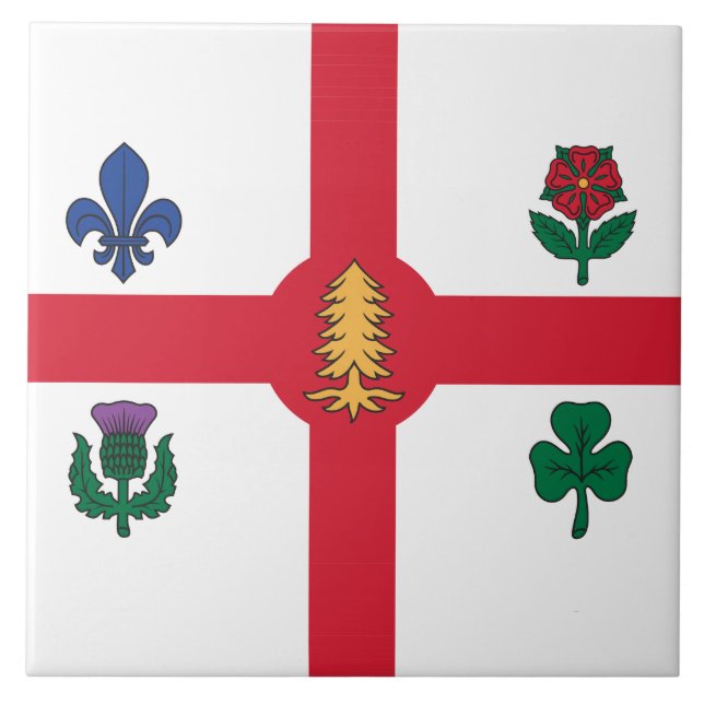 Carreau Drapeau de Montréal sur carrelage (Devant)