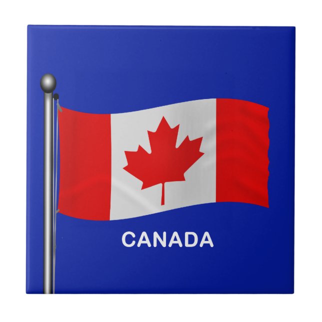 Carreau Drapeau de ondulation du Canada (Devant)