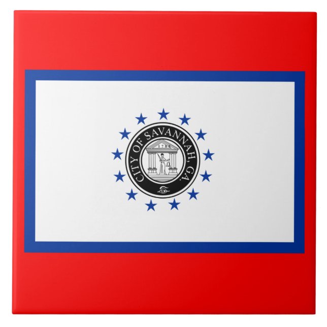 Carreau Drapeau de Savannah (Géorgie) (Devant)