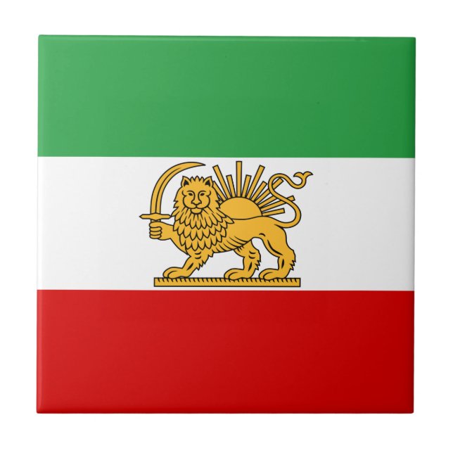 Carreau Drapeau de Shah de 1964-1980) شیروخورشید de l'Iran (Devant)