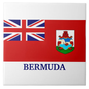 Carreau Drapeau des Bermudes, étiqueté,
