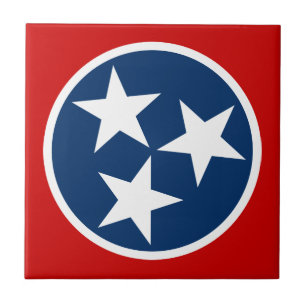 Carreau Drapeau d'état du Tennessee Bleu Blancs étoiles