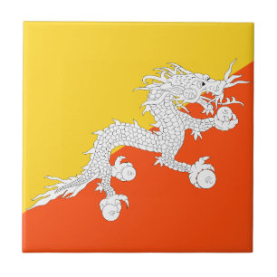 Carreau Drapeau du Bhoutan