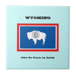 Carreau Drapeau du Wyoming et Slogan