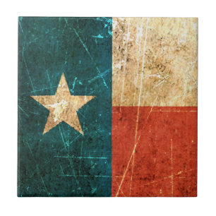 Carreau Drapeau éraillé et porté du Texas