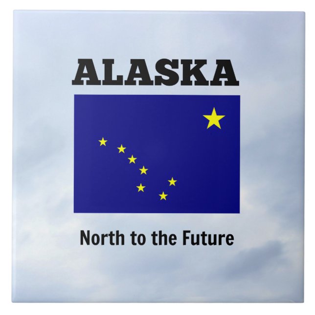 Carreau Drapeau et slogan de l'Alaska (Devant)