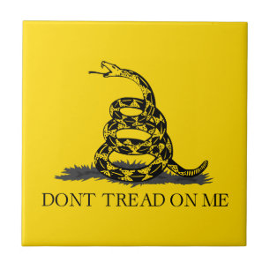 Carreau Drapeau Gadsden jaune classique Ne marchez pas sur