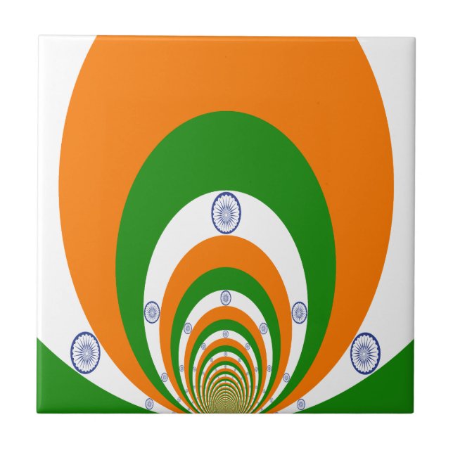 Carreau Drapeau indien Kaleidoscope : Unité et patriotisme (Devant)