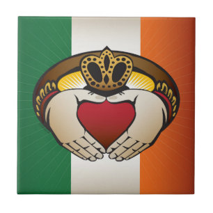 Carreau Drapeau irlandais Claddagh