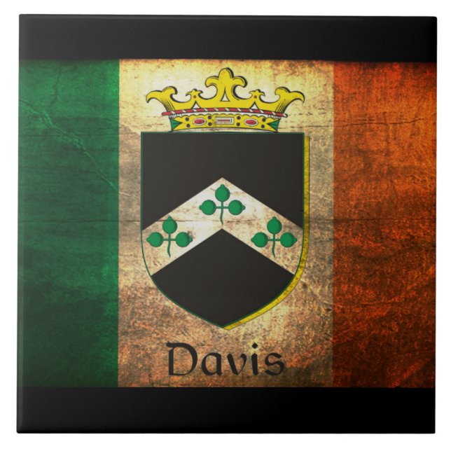 Carreau Drapeau irlandais Davis Crest (Devant)