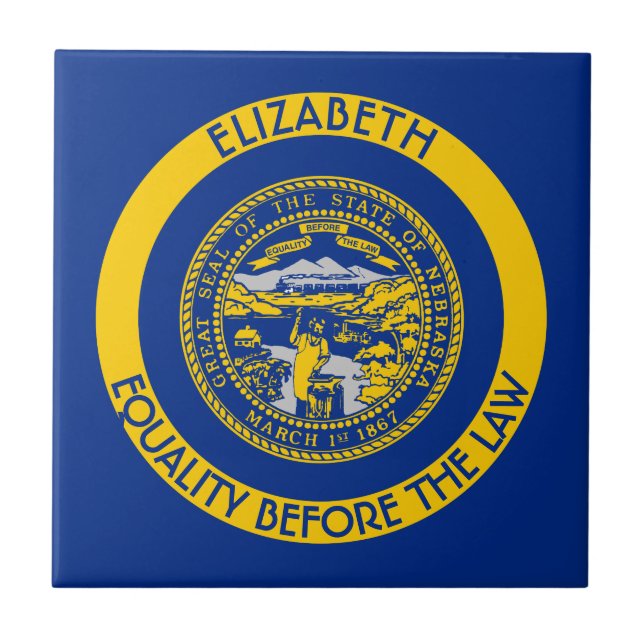 Carreau Drapeau personnalisé par état de Cornhusker du (Devant)