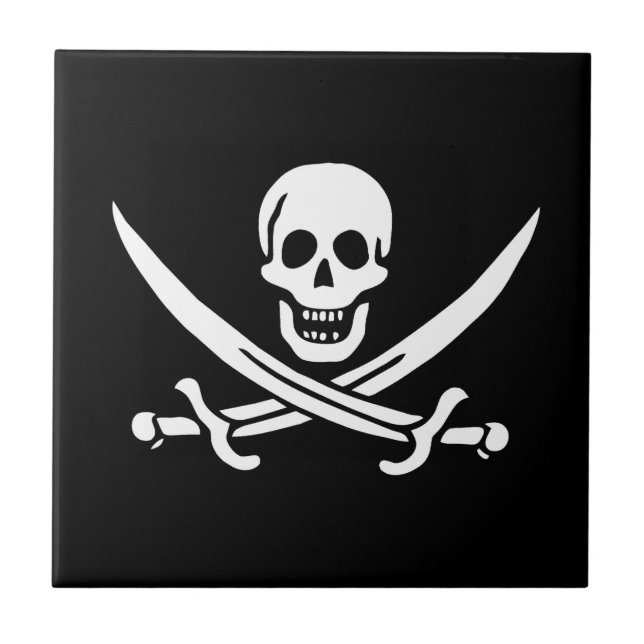 Carreau Drapeau Pirate Jolly Roger (Devant)