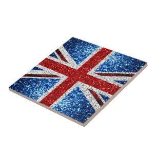 Carreau Drapeau rouge bleu blanc brillant parties scintill