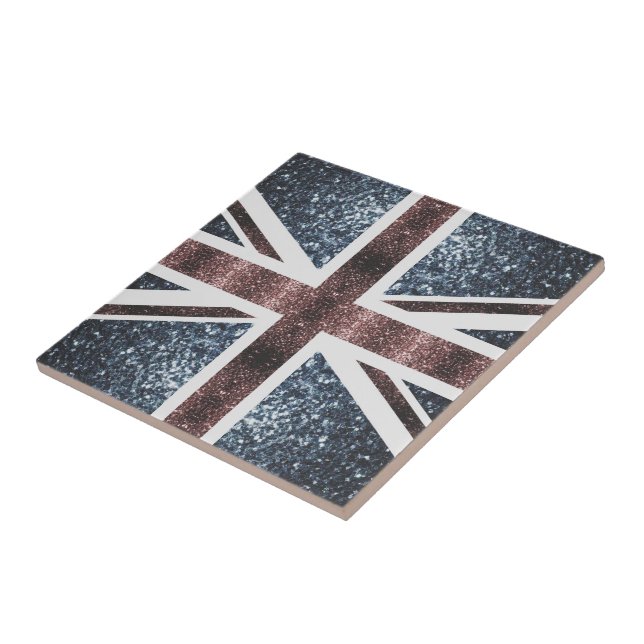 Carreau Drapeau rustique britannique rouge bleu étincelles (Côté)