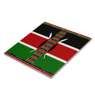 Carreau Drapeaux sans fil du Kenya Cadres frontaliers Art 