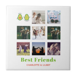 Carreau Drôle BFF PHOTO COLLAGE Cadeau personnalisé AVOCAD