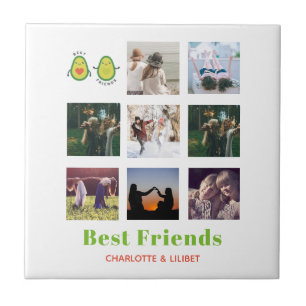 Carreau Drôle BFF PHOTO COLLAGE Cadeau personnalisé AVOCAD