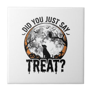 Carreau Drôle de friandise pour chien Halloween Design vec