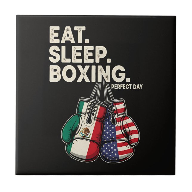 Carreau Drôle Manger Dormir Répéter Boxe (Devant)