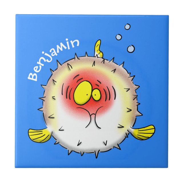 Carreau Drôle poisson poivron porc-épic caricature poisson (Devant)