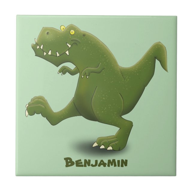 Carreau Drôle T rex dinosaure dessin animé humour (Devant)