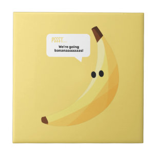 Carreau Drôles de faveurs de fête à la banane rétro avec j