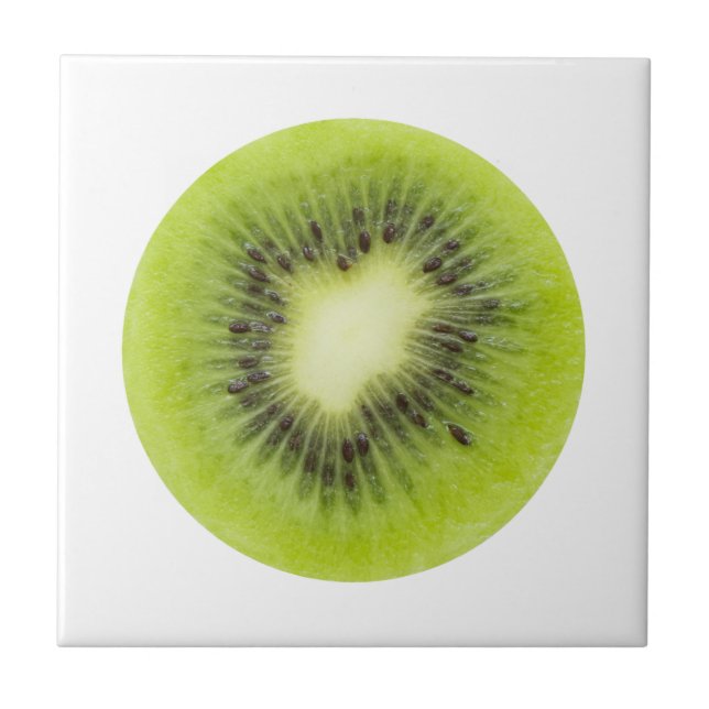 Carreau Du kiwi frais. Closeuse à tranche ronde isolée (Devant)