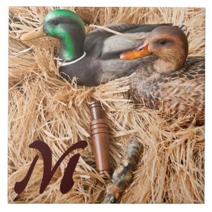 Carreau Duck Call Mallard Drat Hunt Monogram Display Tile