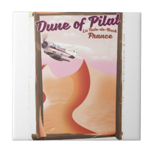 Carreau Dune de Pilat, Dunes affiche de voyage France vint