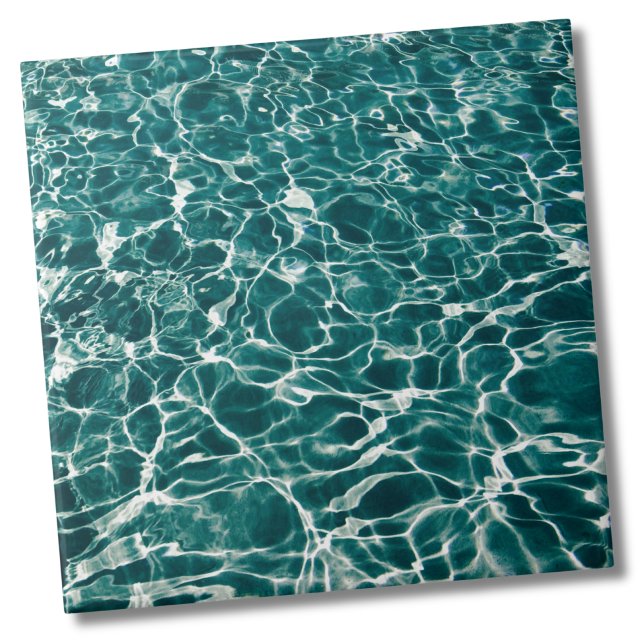 Carreau Eau Bleue (Peaceful Summer Aqua Blue Swimming Pool Water Ceramic Tile)