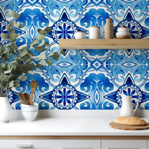 Carreau Eau bleue méditerranéenne à grande échelle