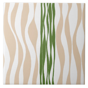 Carreau Ebb et flux - Blanc, Sable et Palm Green