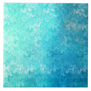 Carreau Échelles de poissons brillantes bleues de sirène