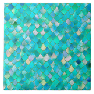 Carreau Échelles turquoises de sirène en métal de parties