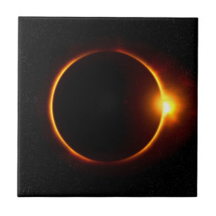 Carreau Éclipse solaire Sun foncé et lune