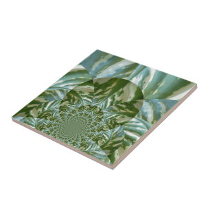 Carreau Eco Green Camo Kaleidoscope Art Design d'impressio