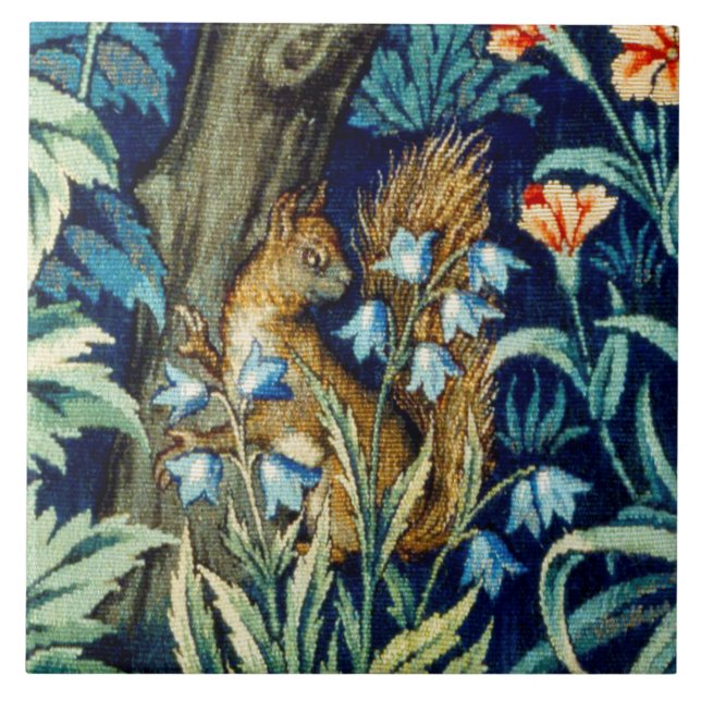 Carreau Écureuil dans la forêt, William Morris (Devant)