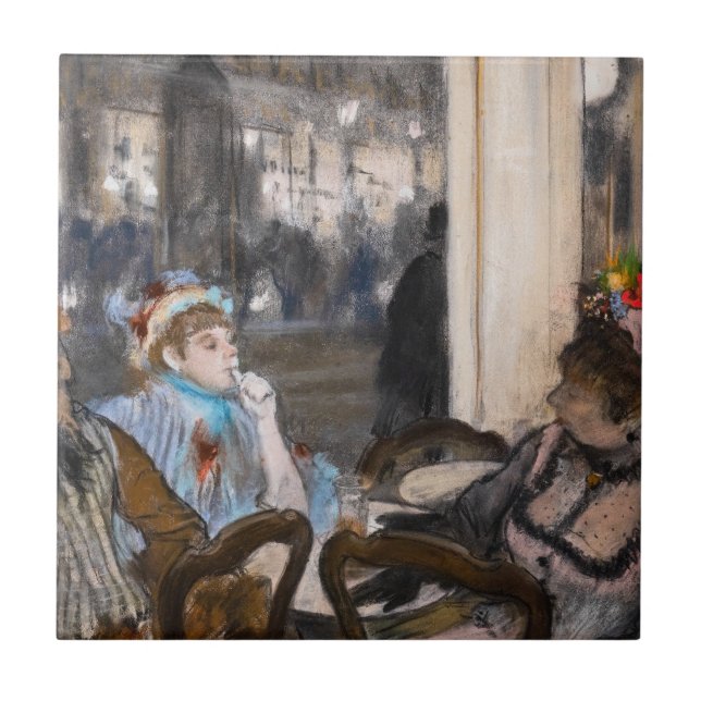 Carreau Edgar Degas - Femmes sur une terrasse de café en s (Devant)