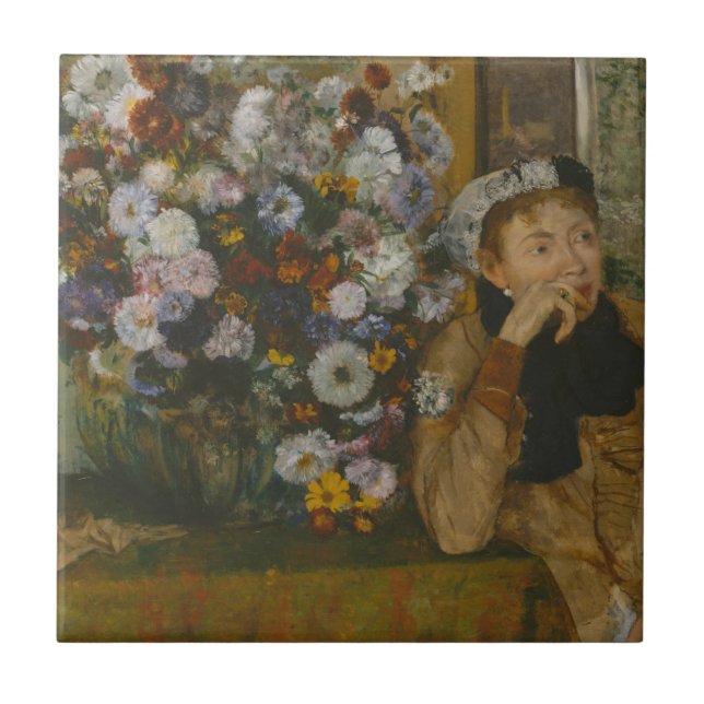 Carreau Edgar Degas | une femme assise près d'un vase (Devant)