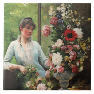 Carreau Edouard Debat-Po Préparer l'arrangement floral
