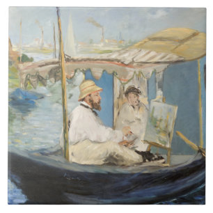Carreau Edouard Manet - Monet Peinture sur son Studio Boat