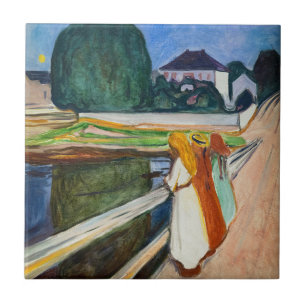 Carreau Edvard Munch - La nuit blanche des filles sur le p
