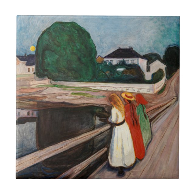 Carreau Edvard Munch - Les filles sur le pont (Devant)