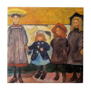 Carreau Edvard Munch - Quatre filles à Asgardstrand